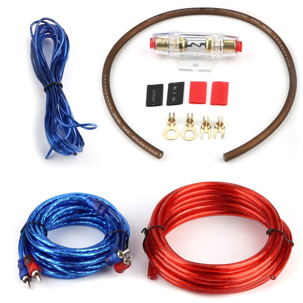 Car Subwoofer Amplifier Speaker Installation Wire Cable Kit mit Sicherung hochwertige Kabel für Verstärker und aktive Subwoofer verlustarme Übertragung oxidationsbeständige PVC Iso