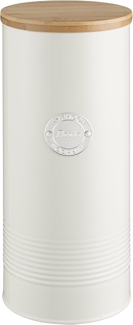 Typhoon Living Pasta Storage Canister with Bamboo Lid, 2.5 Litre, Cream