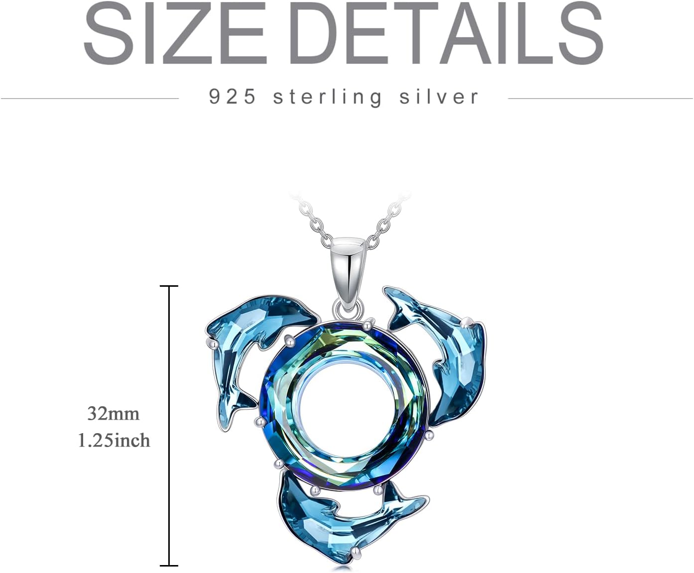 925 Sterling Silver Turtle/Bee/Butterfly/Hummingbird/Deer/Sunflower Pendant Necklaces Austrian Crystal Jewelry Anniversary Birthday Gifts for Women Mom Wife Her