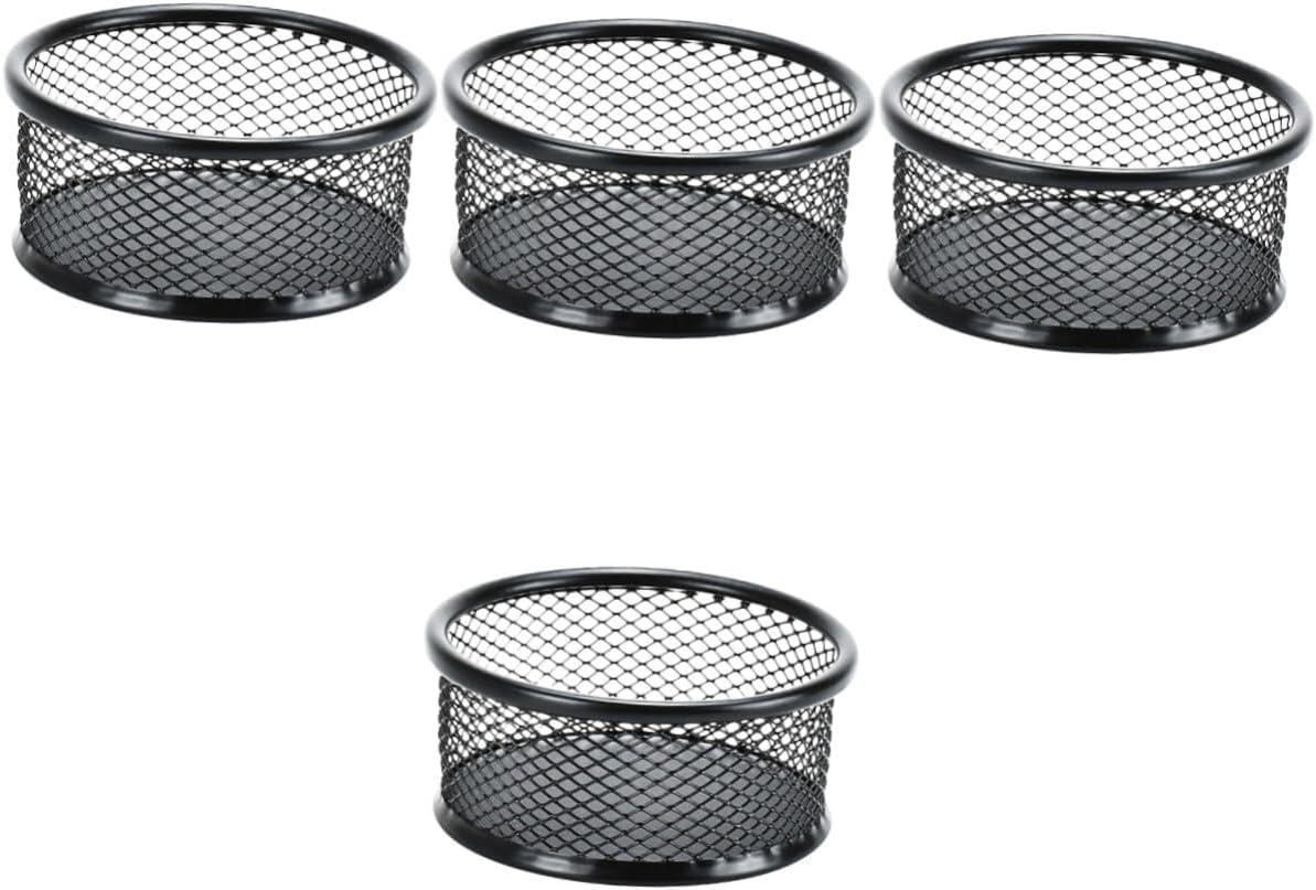 ULTECHNOVO 4pcs Mesh Design Paper Clip Storage Box Multi-functional Desktop Organizer for Office Supplies Holder for Items for Home and School Use