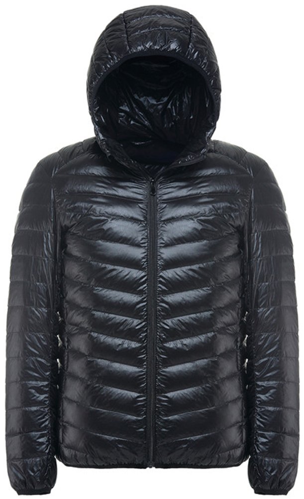 Mochoose Men's Winter Hooded Down Puffer Jacket Coat Packable Ultra Light Weight(Black,X-Large)