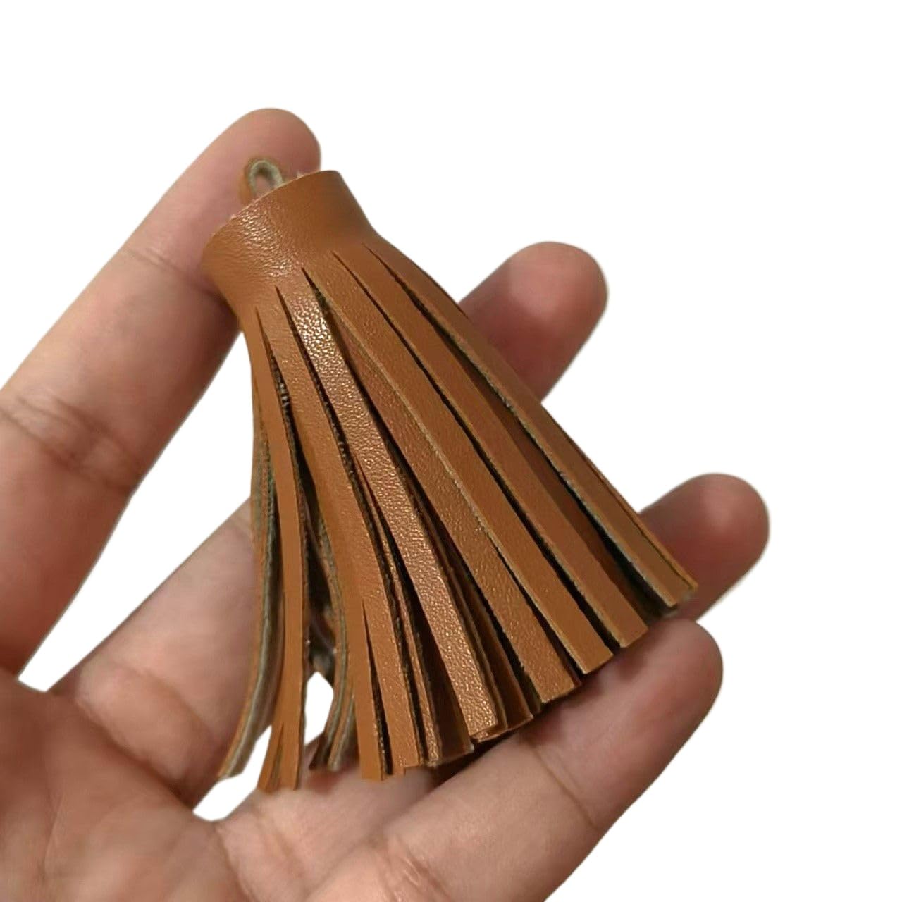 ROCKPOEM 12pcs Short Leather Tassels for Keychains and DIY Jewelry Making, Elegant Tassel Charms for Crafts and Bookmarks, Fat Leather Tassel Findings for Souvenir Accessories