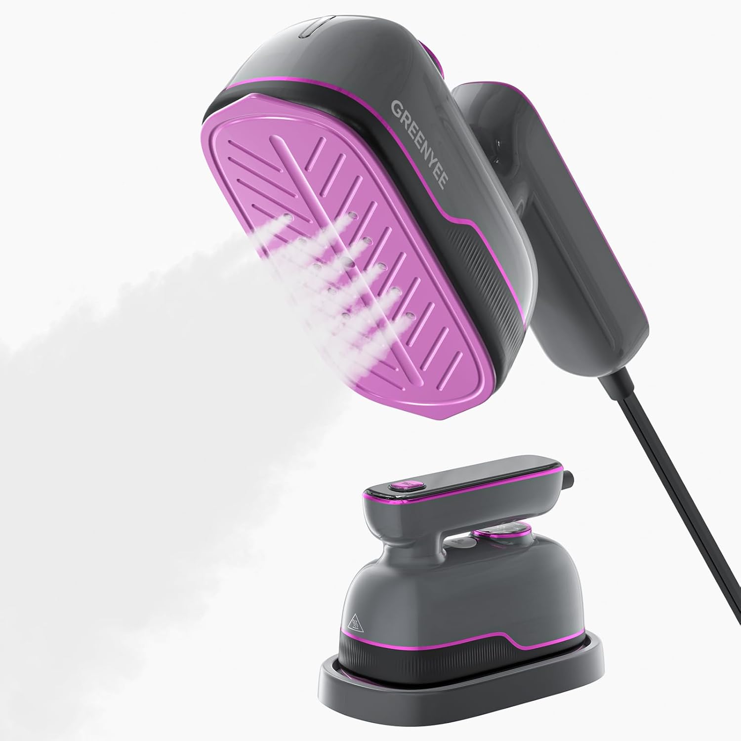 Travel Steamer Iron for Clothes, Portable Handheld Garment Steamer with 6 Smart Modes, Strong Penetrating Steam, 180° Rotatable Handle, 150ml Large Tank for Home & Travel (Light Gray)