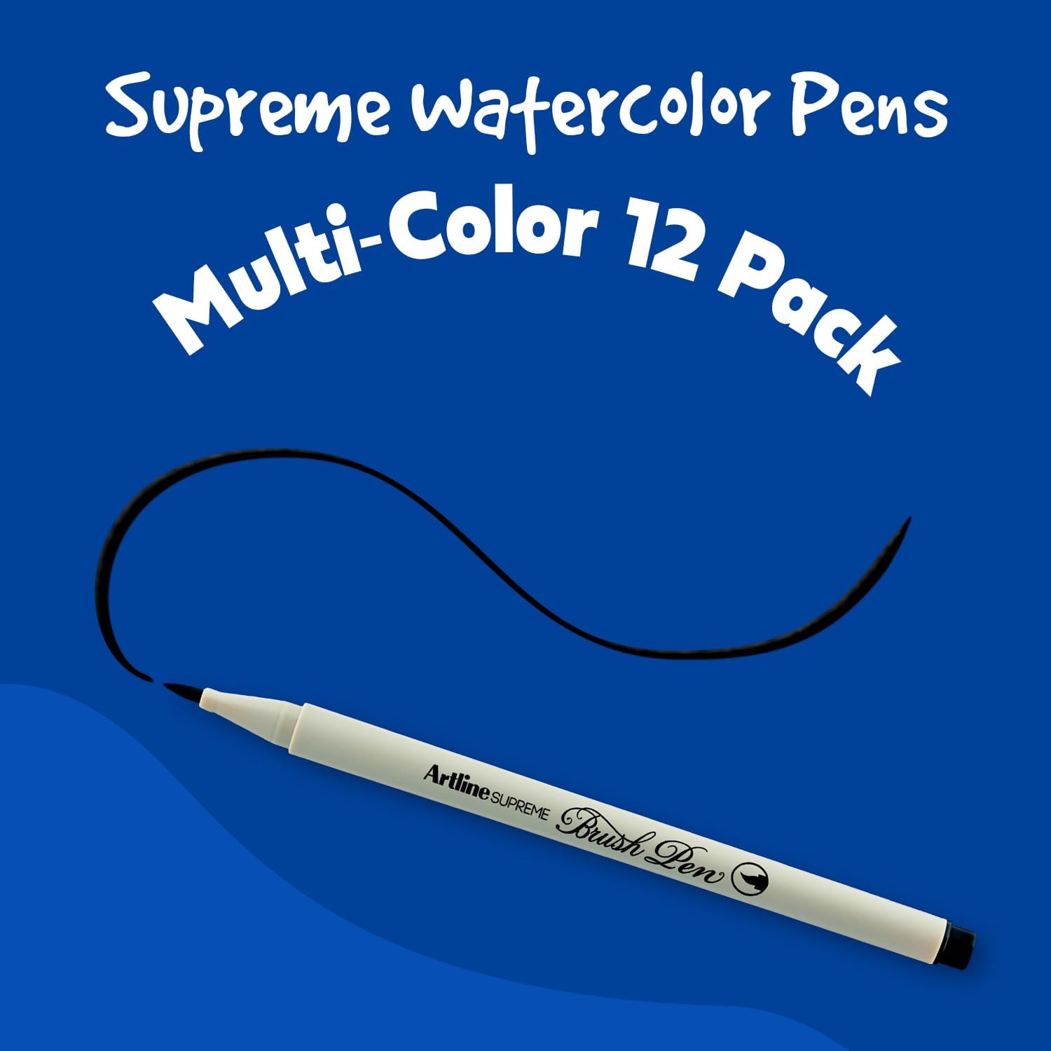 Artline SUPREME EPFS-F, Watercolor Pens for Adults, Water-Based Multi-Color Brush Markers with Flexible Tip for Artists, Ideal Paint Pen for Drawing & Calligraphy, 1 Count, 12 Pack