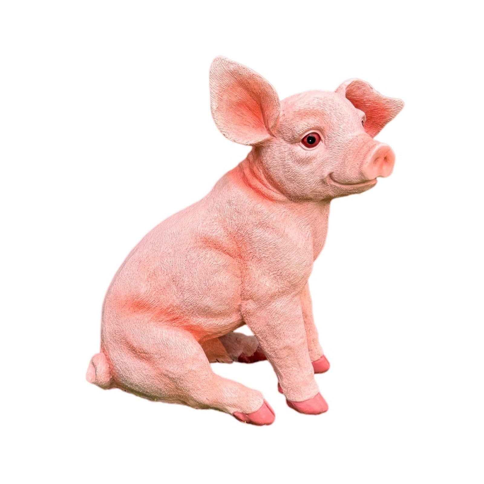 Schweinefigur-Gartenfigur handgefertigt Dekoschwein hochwertig Gartenfigur aus Kunstharz für Gartenliebhaber, Blumenbeet