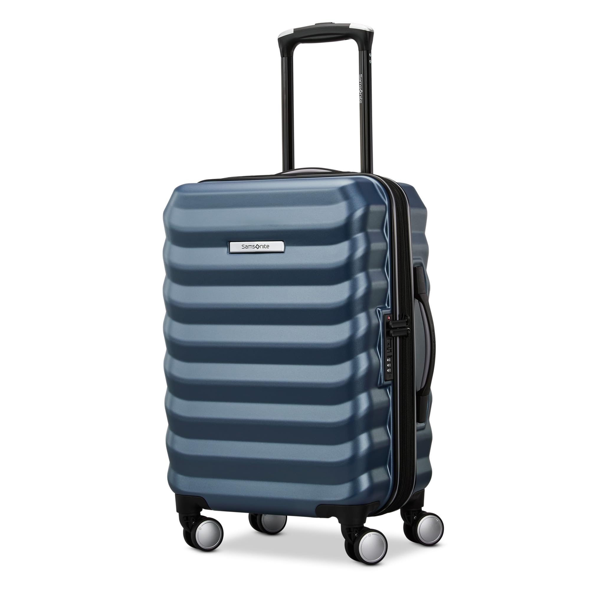 Hard-Sided 20-Inch Lightweight Carry On Expandable Element Suitcase: Durable, 360° Spinner Wheels, Adjustable Telescopic Handle, TSA-Approved Lock - Captains Blue