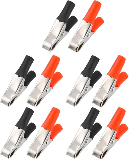 sourcing map 10A Clips Alligator Clamps Terminal Test Electrical Crocodile Clamp , 10pcs