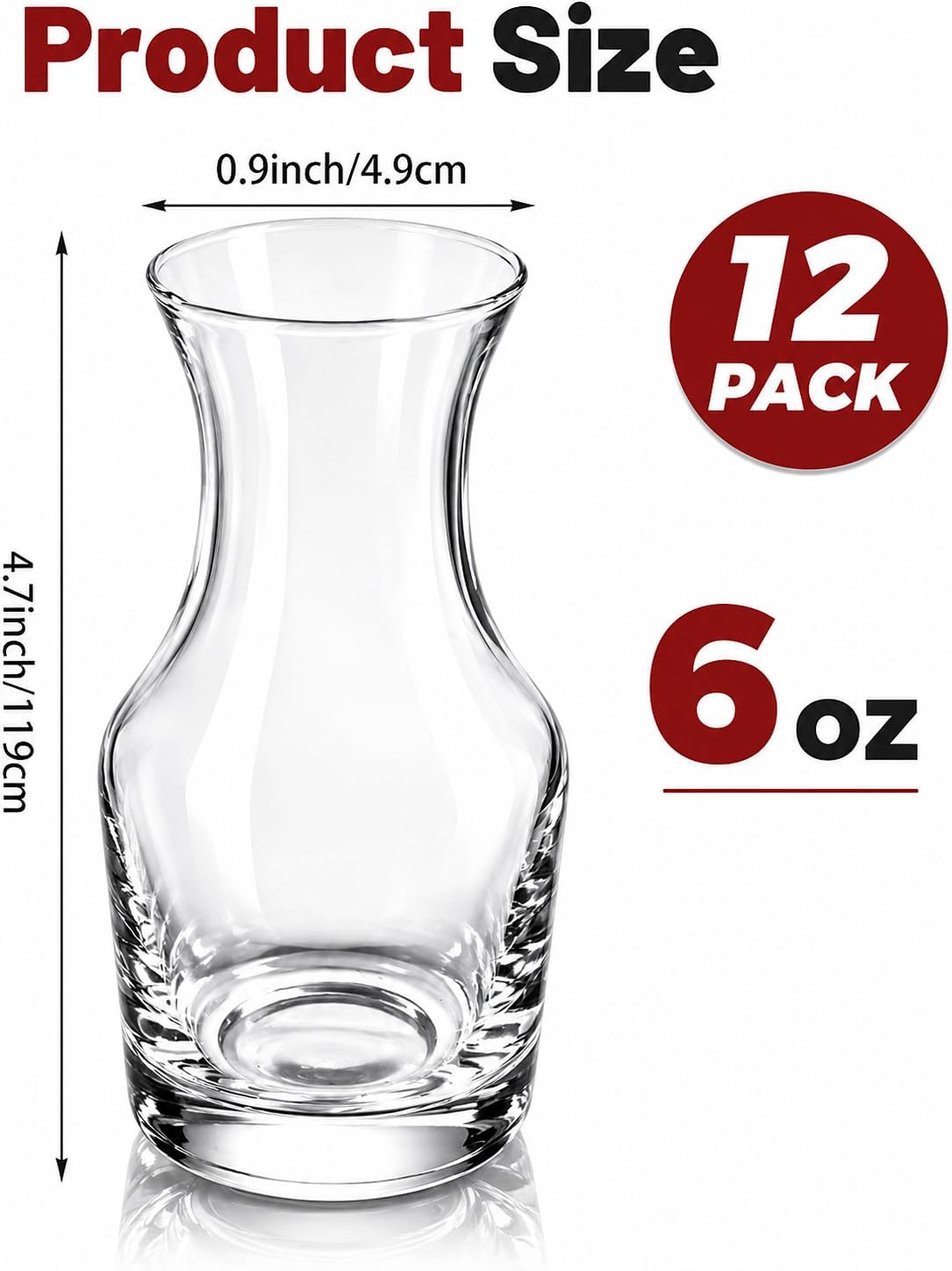 12 Pack Small Wine Carafe 6 oz Single Serving Mini Decanters