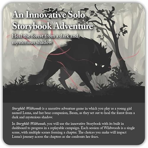 Miniatura 7 de Storyfold Wildwoods - Juego de mesa de aventura narrativa en solitario  Juego de libro de cuentos inmersivo, mecánico único de cartas de río,