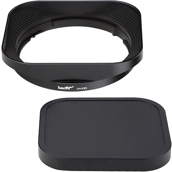Metal Square Lens Hood for Fuji XF 23mm f1.4 R LM WR,XF33mm F1.4 R WR Lens Replaces Fujifilm LH-XF23-II,with Metal Cap
