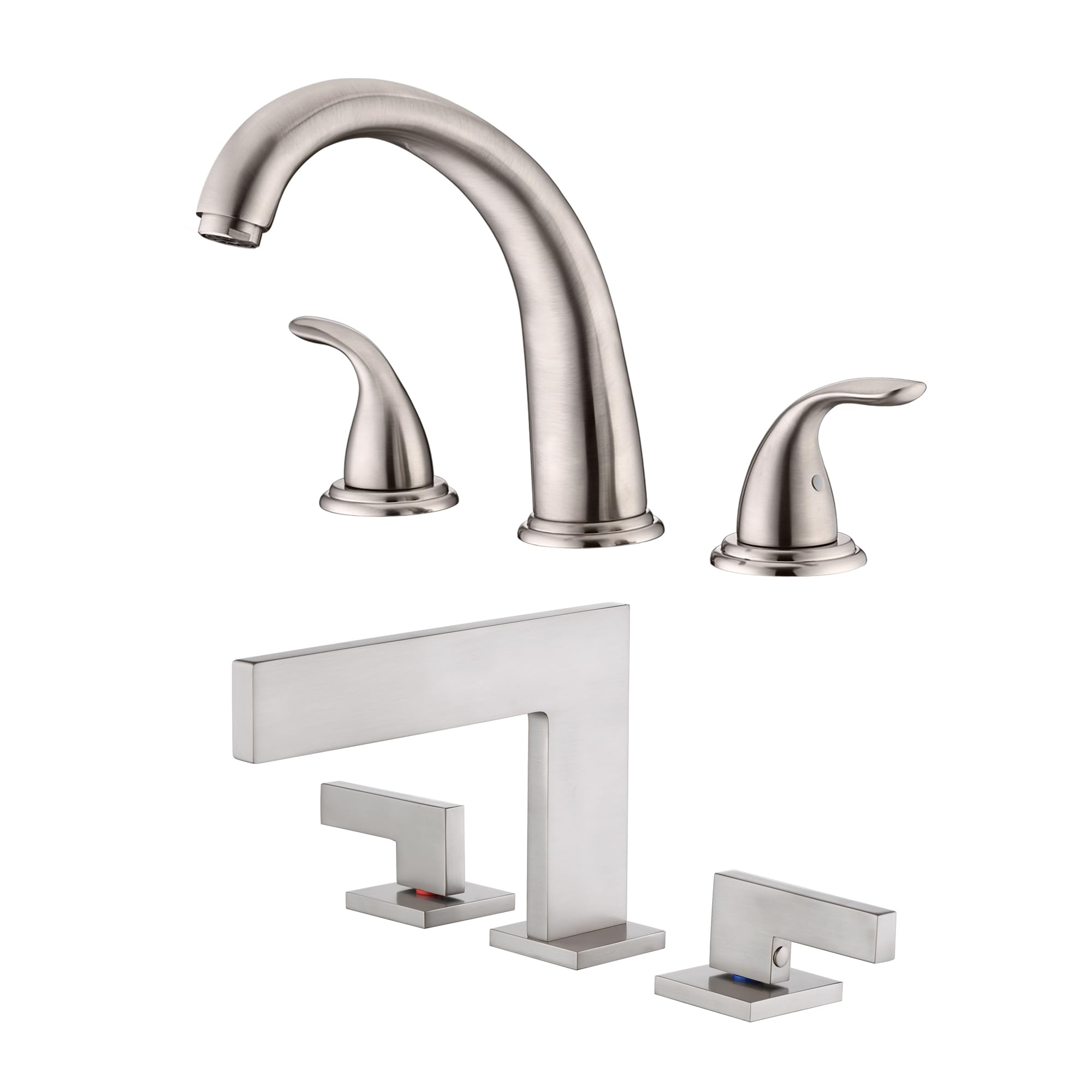 Jnfidosr Widespread Bathroom Sink Faucet S1419w-Bn + Roman Tub Faucet S2169s-Bn