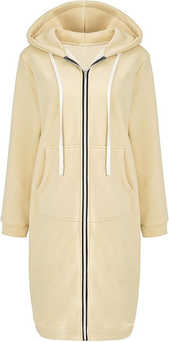 Ablanczoom Hoodies for Women Casual Full Zip Up Hoodie Comfortable Womens Long Hoodies Fashion Sweatshirt with Pockets