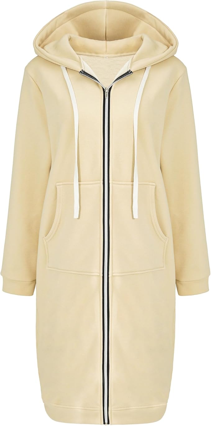 Ablanczoom Hoodies for Women Casual Full Zip Up Hoodie Comfortable Womens Long Hoodies Fashion Sweatshirt with Pockets