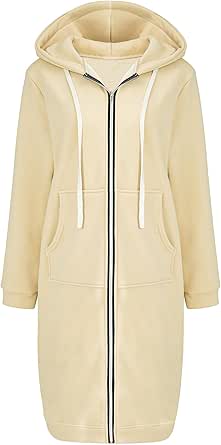 Ablanczoom Hoodies for Women Casual Full Zip Up Hoodie Comfortable Womens Long Hoodies Fashion Sweatshirt with Pockets