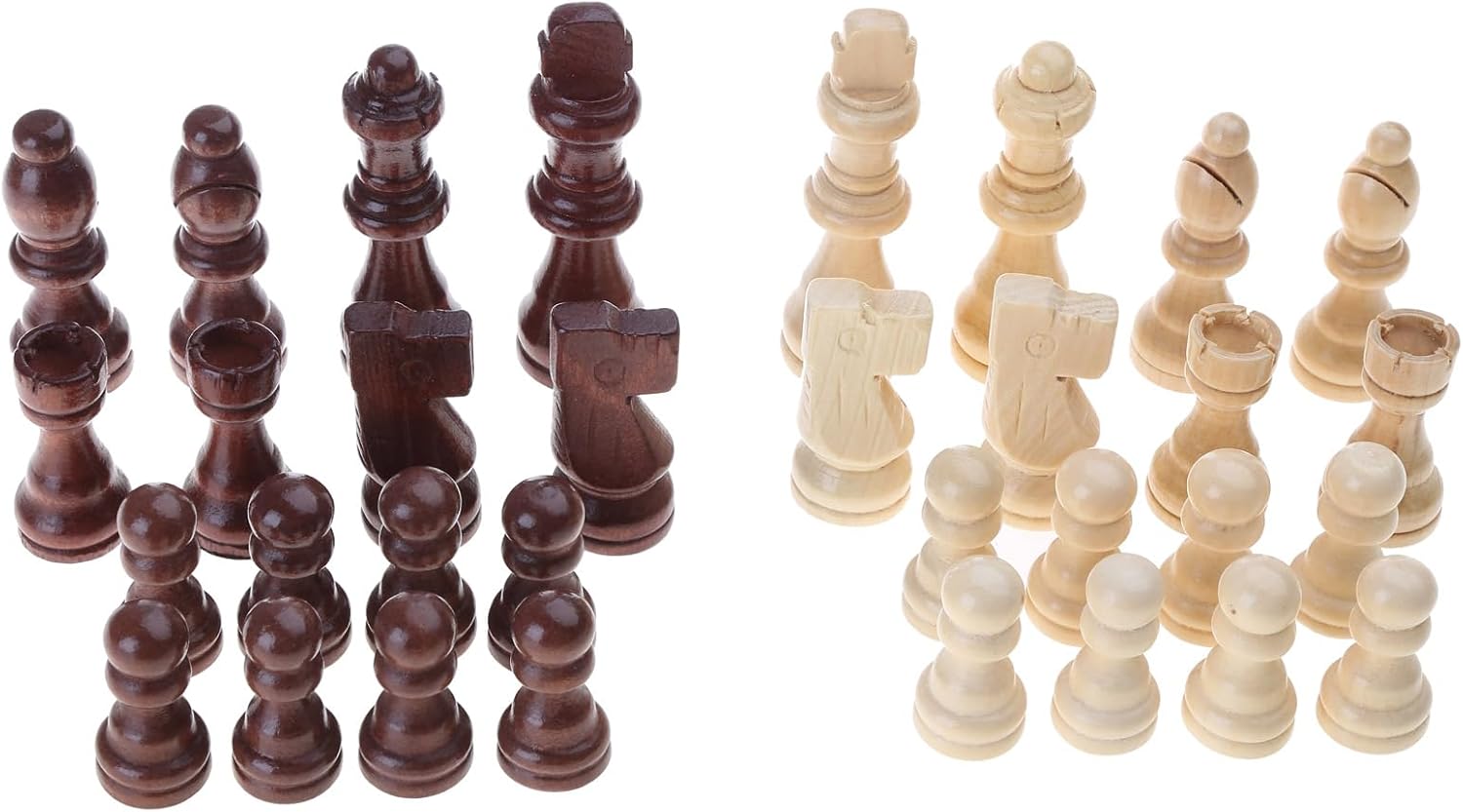 32 Pcs Wooden Chess Pieces International Chess Figures Tournament Wood Chessmen Pieces Hand Carved Figure Figurine