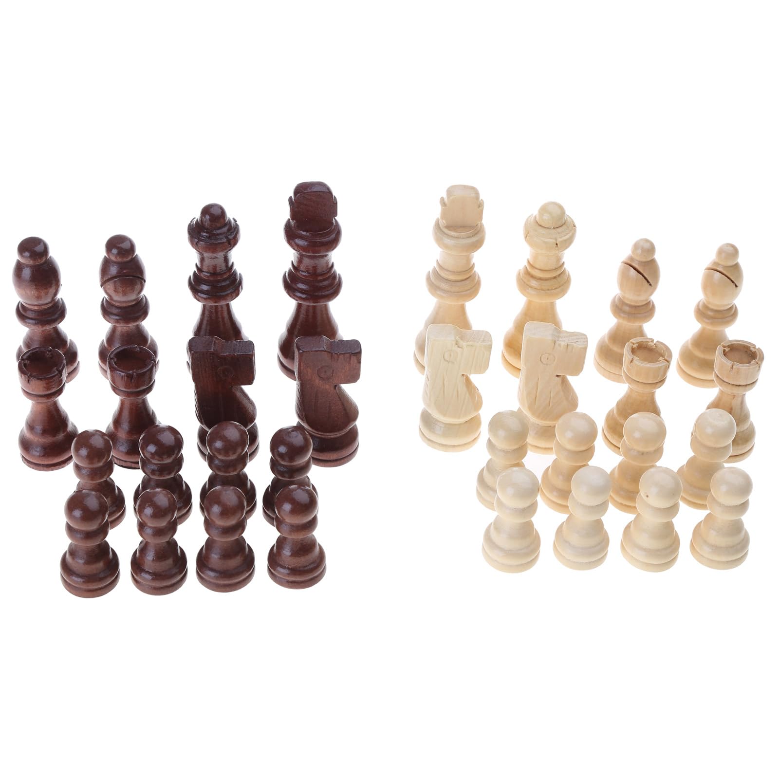 ZBIianxer 32 Pcs Wooden Chess Pieces International Figures Tournament Wood Chessmen Pieces Hand Carved Figure Figurine International Figures Board Game Beginner
