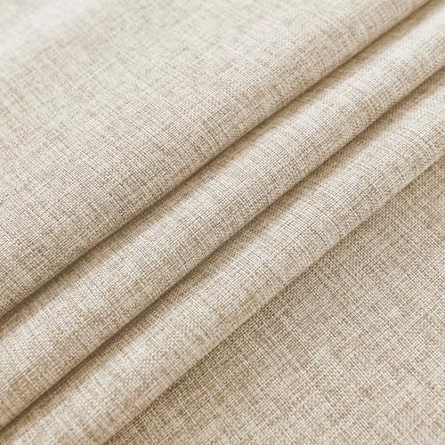 XWZO Faux Linen Round Tablecloth Wrinkle Free Stain Resistant Spillproof Washable Table Cloth for Kichen and Dinning Room Rustic Farmhouse Style Table Cover, Beige,70 inch, Round by XWZO - Image 3