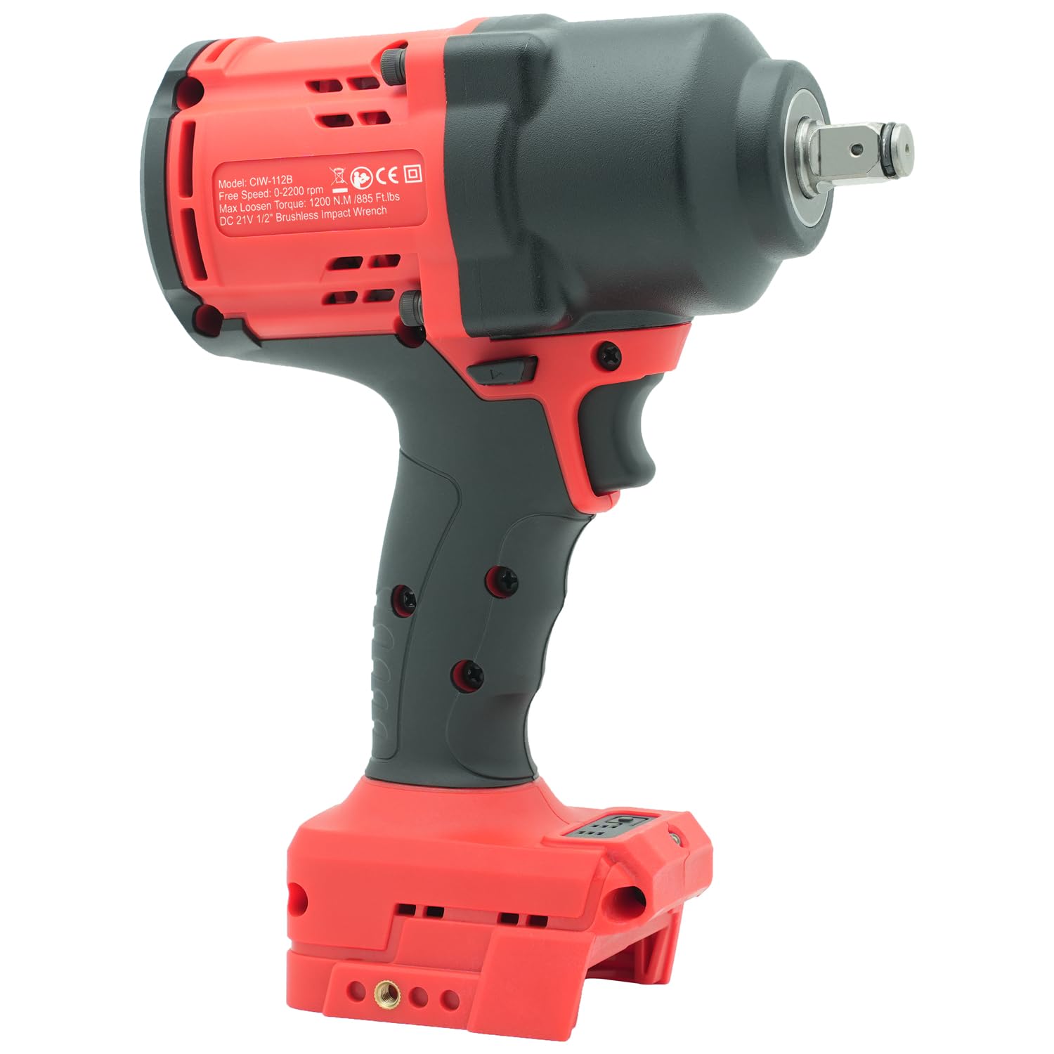 CIW-112B-ML Avvitatore a percussione senza fili da 1/2 pollice per batteria Milwaukee18V, Avvitatore a percussione 885Ft-lbs pistola elettrica senza spazzole ad alta coppia, avvitatore a percussione