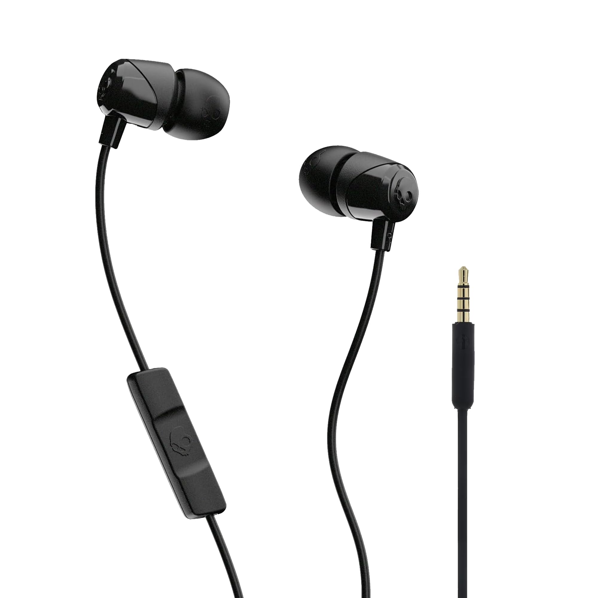 Skullcandy Jib Wired Earbuds with 3.5mm AUX Plug, Noise Isolating Fit, In-Line Microphone, Call and Track Control, Convenient for Travel - Black