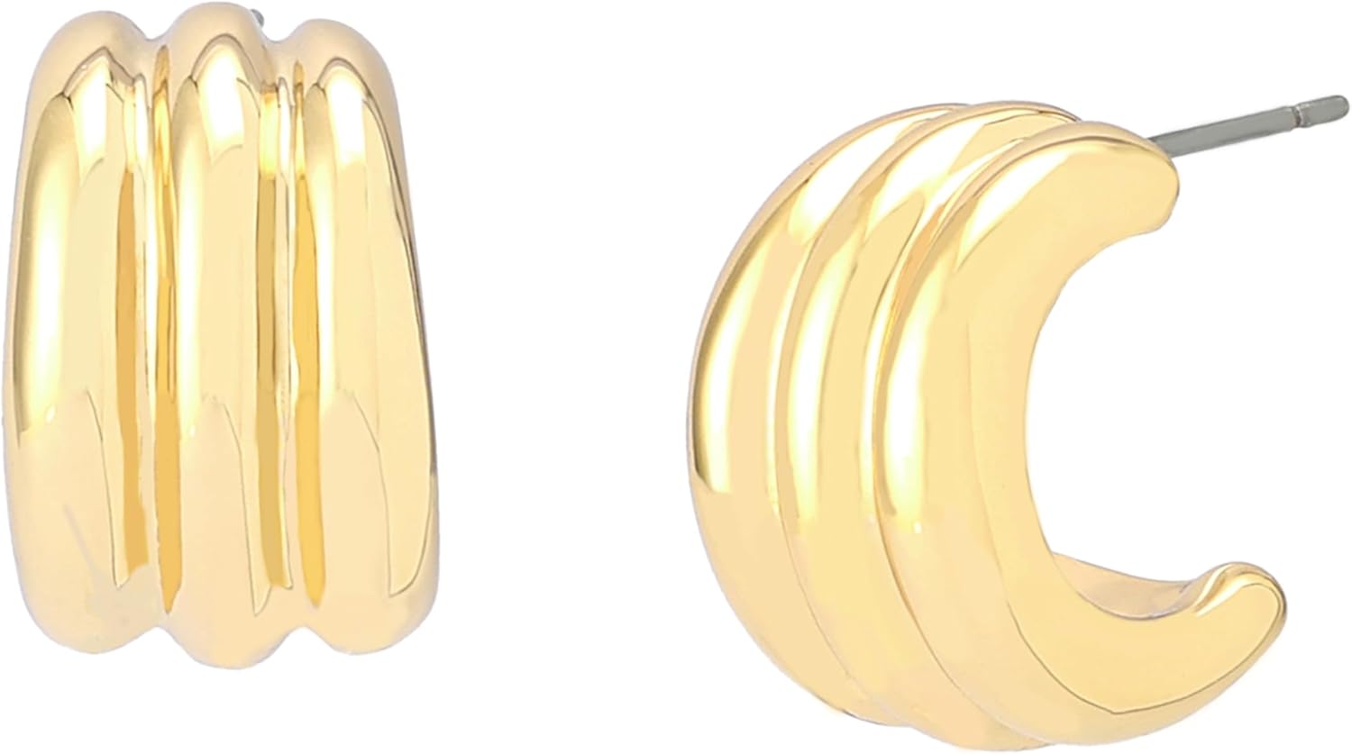 Robert Lee Morris Soho Women's Ribbed Tube Huggie Earrings