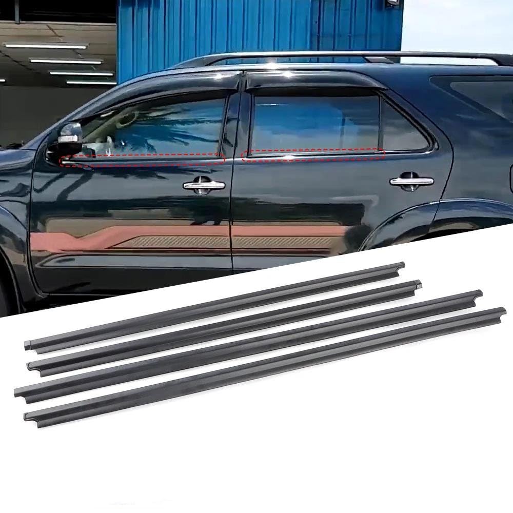 Striscia Tenuta Portiera Guarnizione Finestrino Esterno In Vetro Per Fortuner 2004-2015 Modanatura Portiera Laterale Striscia Pressione Impermeabile 4 Pezzi Guarnizioni