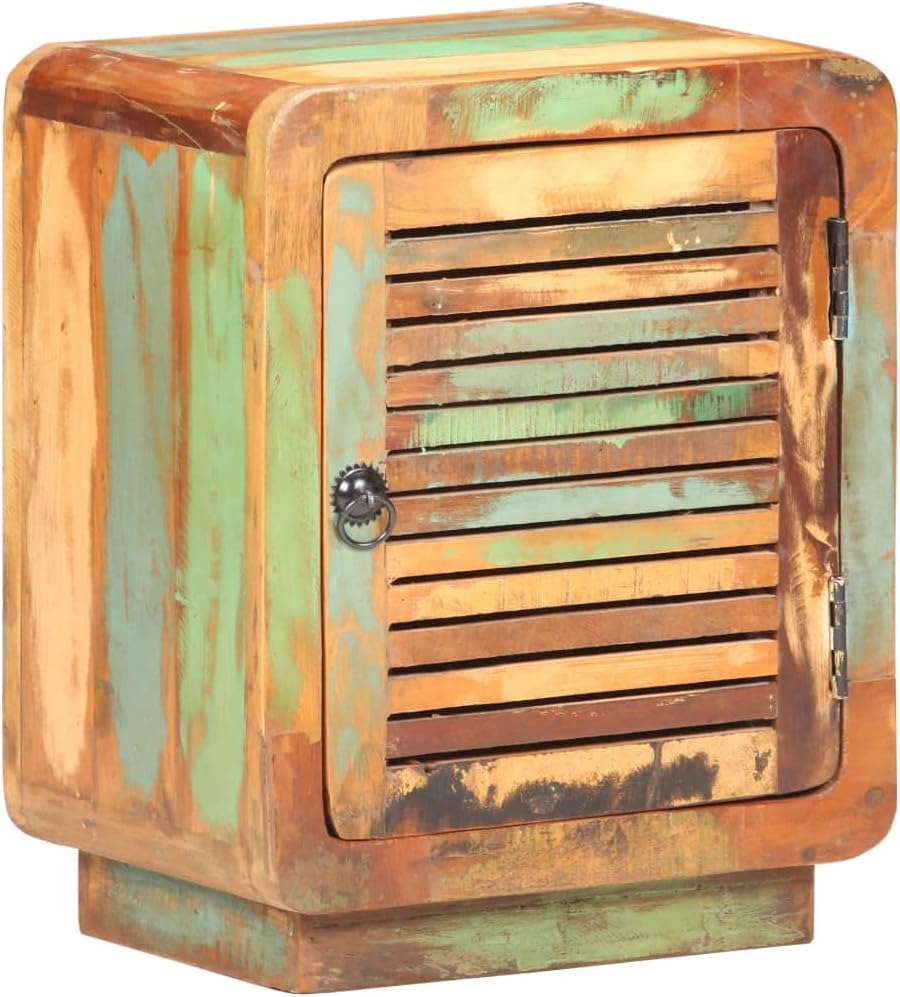 vidaXL Bedside Cabinet in Solid Reclaimed Wood - Rustic Charm, Versatile Use, Unique Materials, Ample Storage, Pre-Assembled