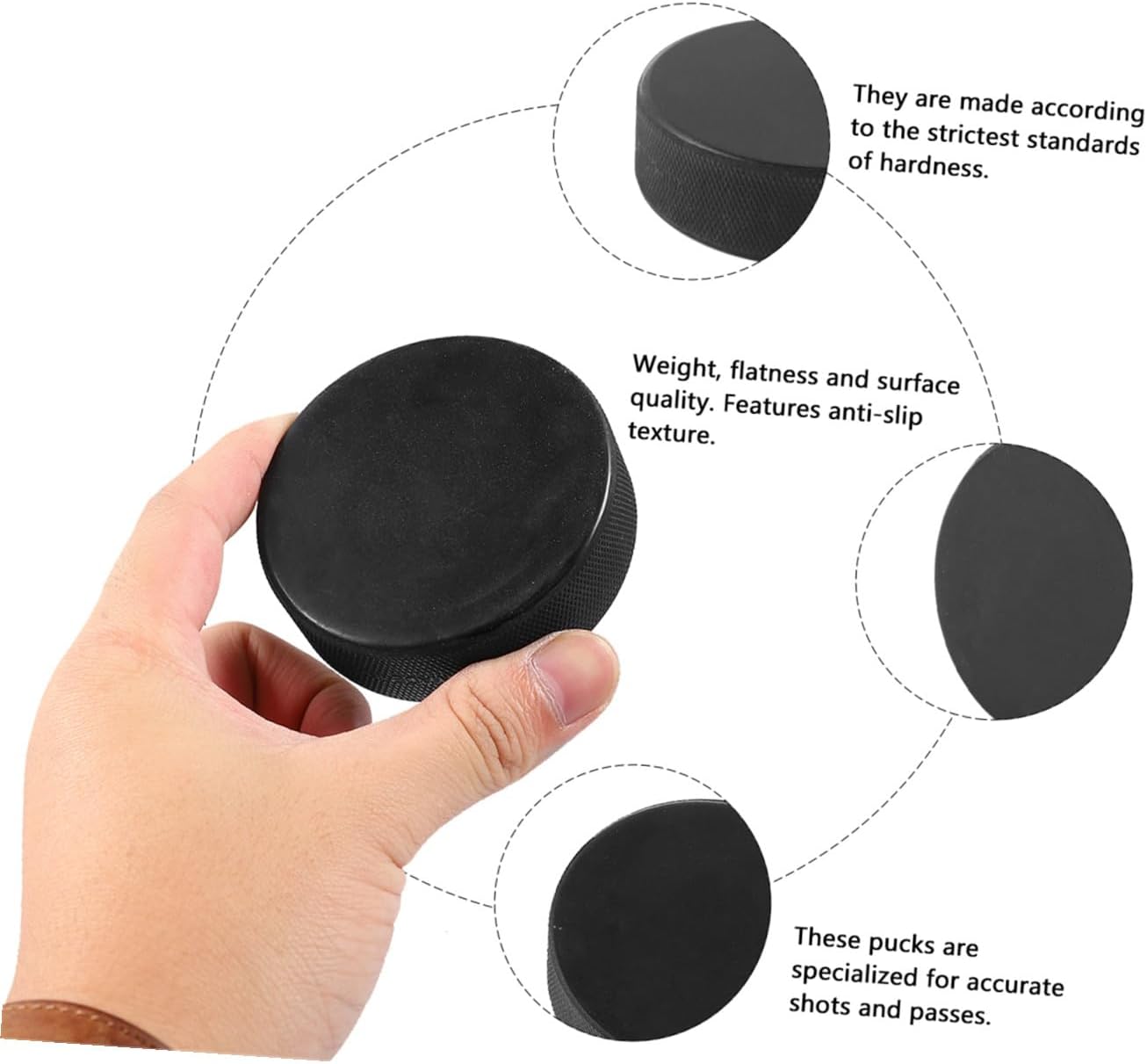 KICHOUSE 9pcs Ice Hockey Pucks for Practice and Training Black Design for Boys and Girls and Adults for Hockey and Ice Use