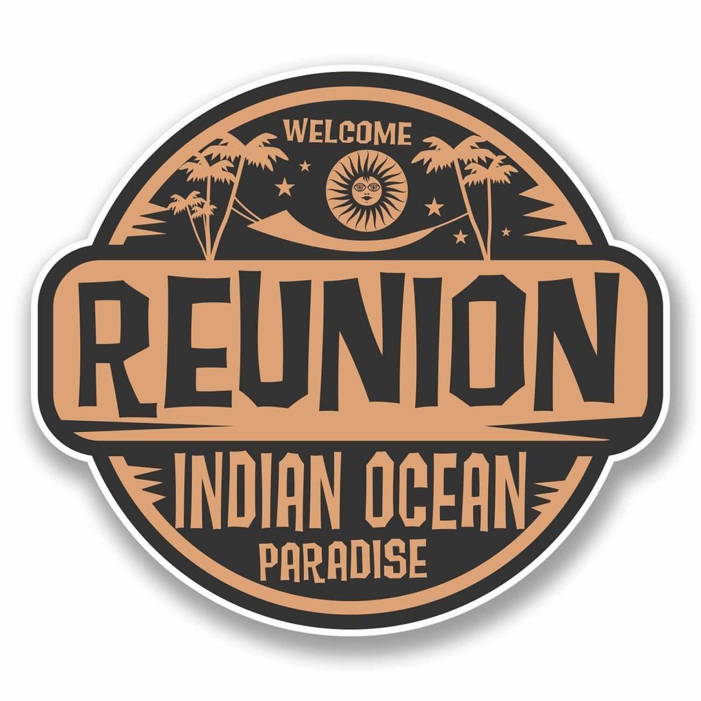 Destinationvinyl Multi 2 X 10Cm/100Mm Reunion Vinyl Sticker Decal Laptop Car Travel Luggage Label Tag #9838
