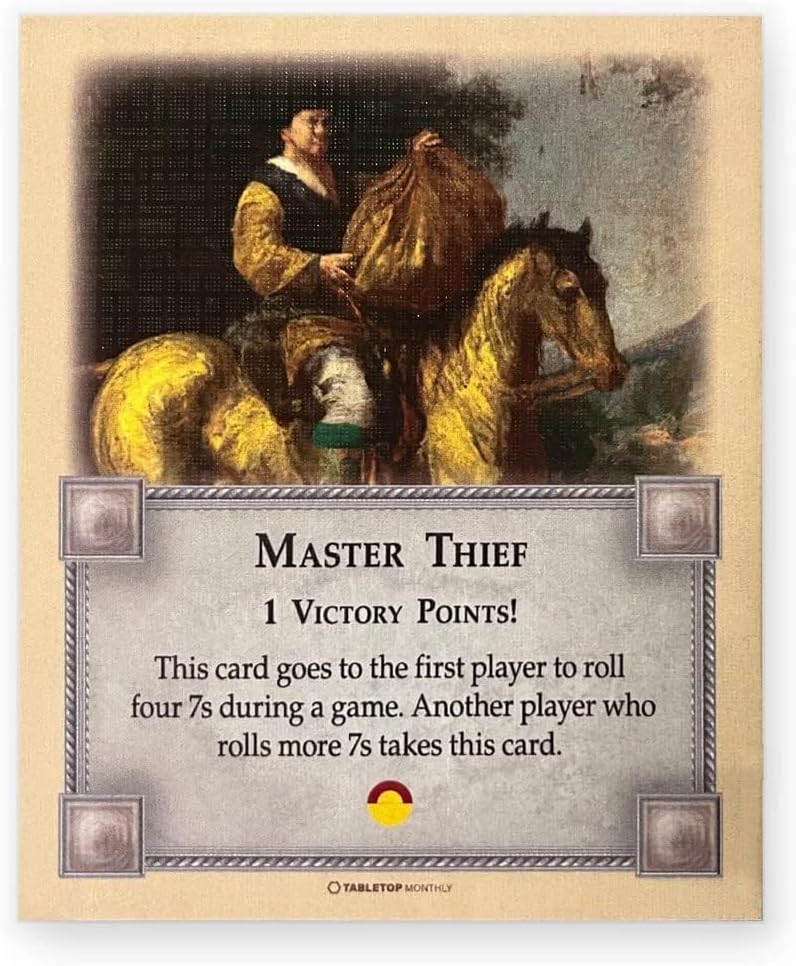 Master Thief Card compatible with Catan's Settlers of Catan, Seafarers, and Catan Expansions, 5th Edition Board Game Replacement Pieces