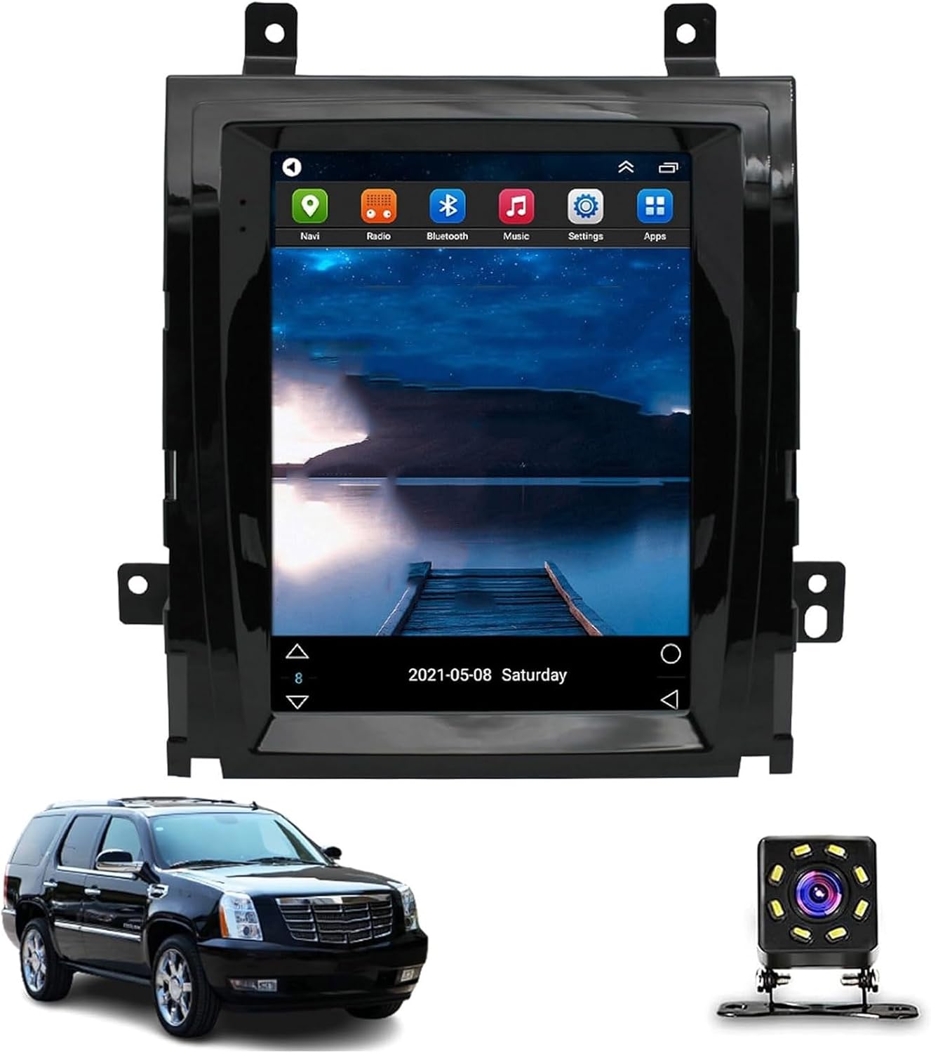 Android 13 Car Radio Touch Screen for Cadillac Escalade 2007 2008 2009 2010 2011 2012 Stereo Replacement in-Dash Navigation GPS Multimedia Player Head Unit Carplay(Size:Octa Core 2+32 G)
