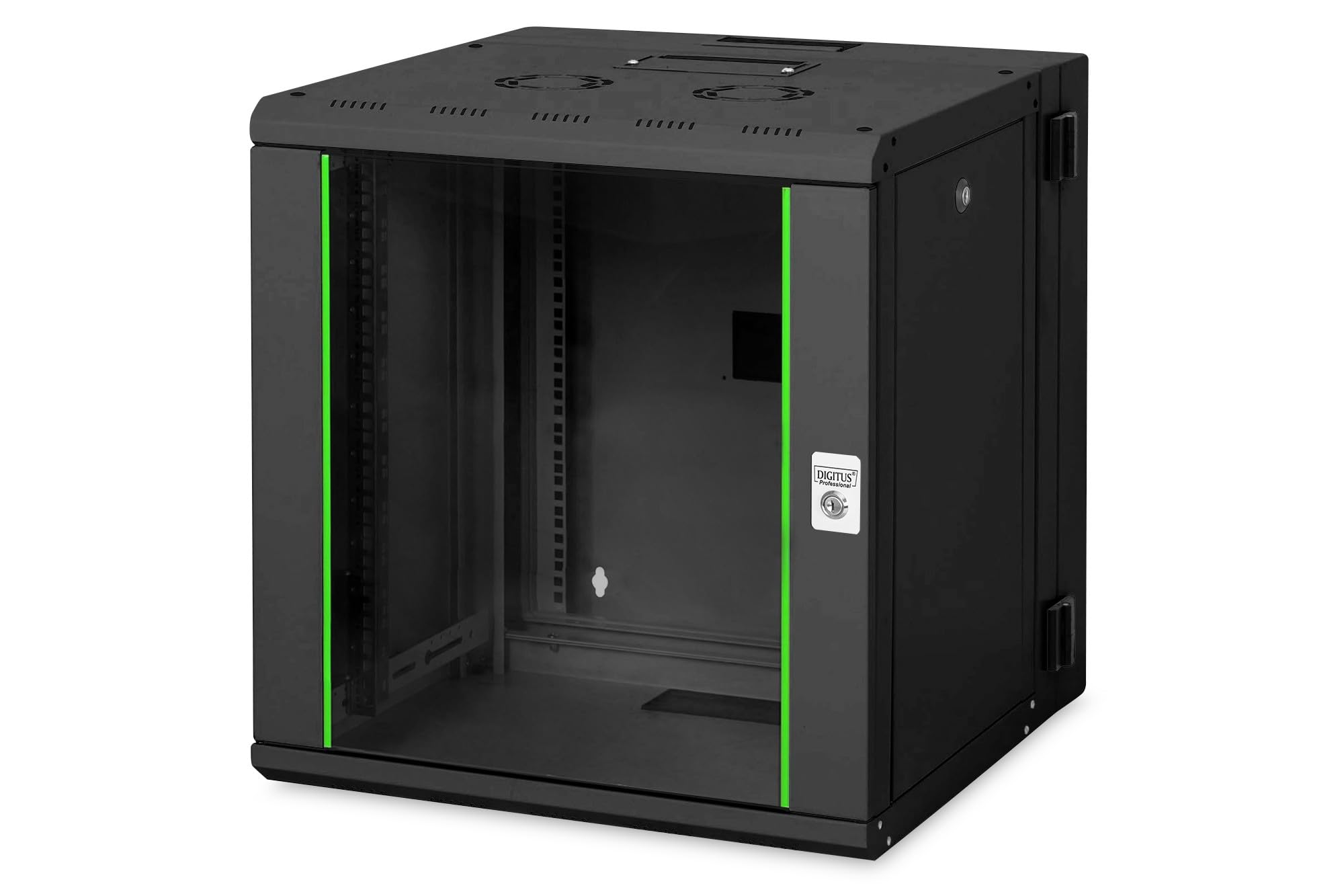 DIGITUS Professional DN-19 12-U-3-SW 12U - Alloggiamento da parete, serie Unique, 2 pezzi, orientabile, 643 x 600 x 600 mm, colore: Nero