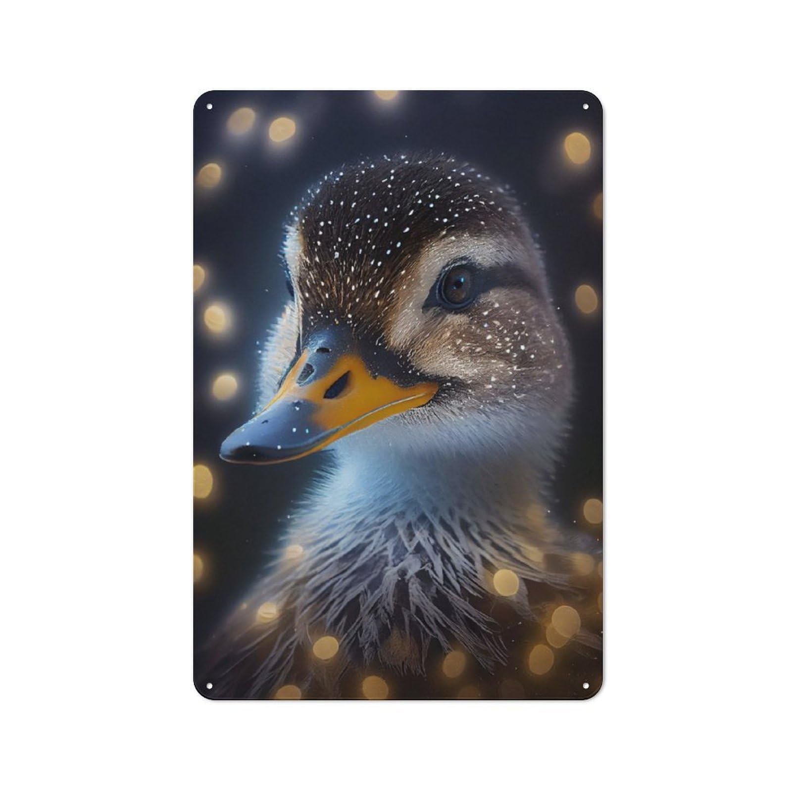 Junmoney Duck Lighting Vintage Tin Wall Plaque 30X20cm For Workshop Wall, A Decorative Christmas Gift For Makers And Diy Enthusiasts