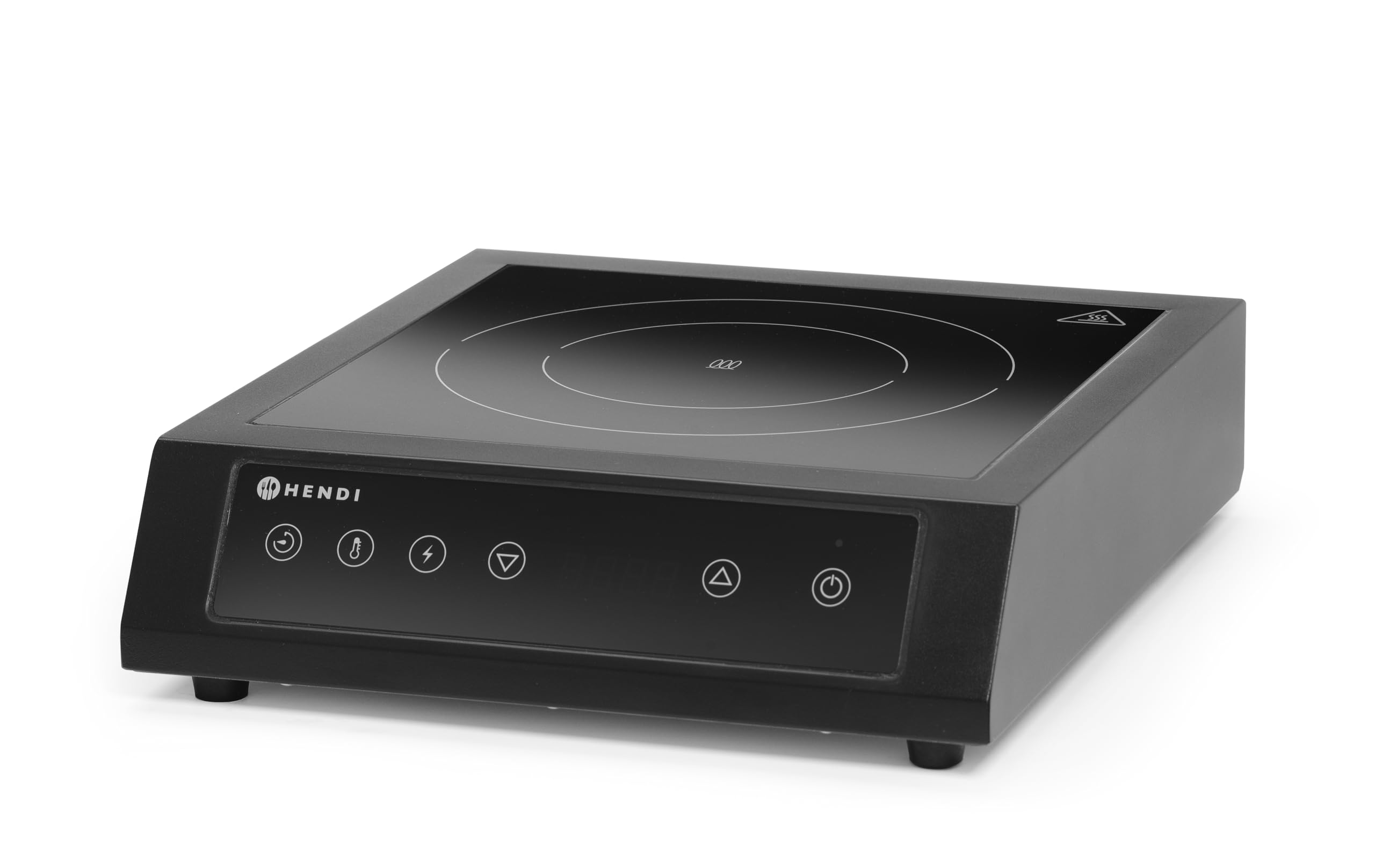 HENDI Piano cottura a induzione da appoggio professionale XL, controllo touch, 60-240°C, 220V, 3500W, 355x400x(H)100mm, ghisa e vetro temperato, nero