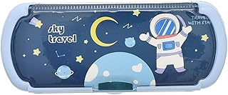 مقلمة مزدوجة السطح للاطفال مع لوح صغير وقلم تحديد سبورة بيضاء، مثالية للمدرسة، متعددة الالوان