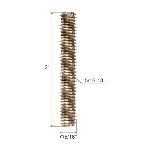 Miniatura 35 de uxcell 8 piezas de zinc de color totalmente roscado varilla 1/4"-20, 2" longitud, tornillo de rosca de acero al carbono para montaje de muebles
