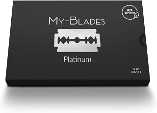 My-Blades® - Platinum - 100 hojas de afeitar sostenibles de acero inoxidable templado con hielo. Desarrolladas por profesionales. Aptas para pieles sensibles