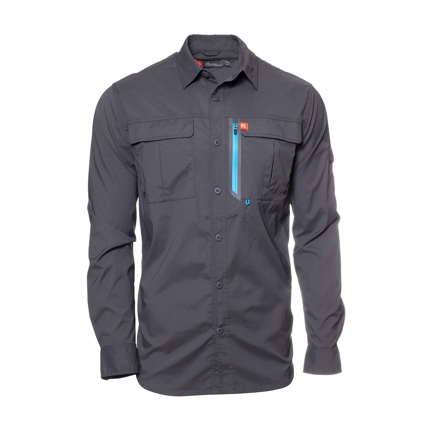 American Outdoorsman The Long-Sleeve Blackfoot River Ultimate Fishing Shirt (Large, Raven)