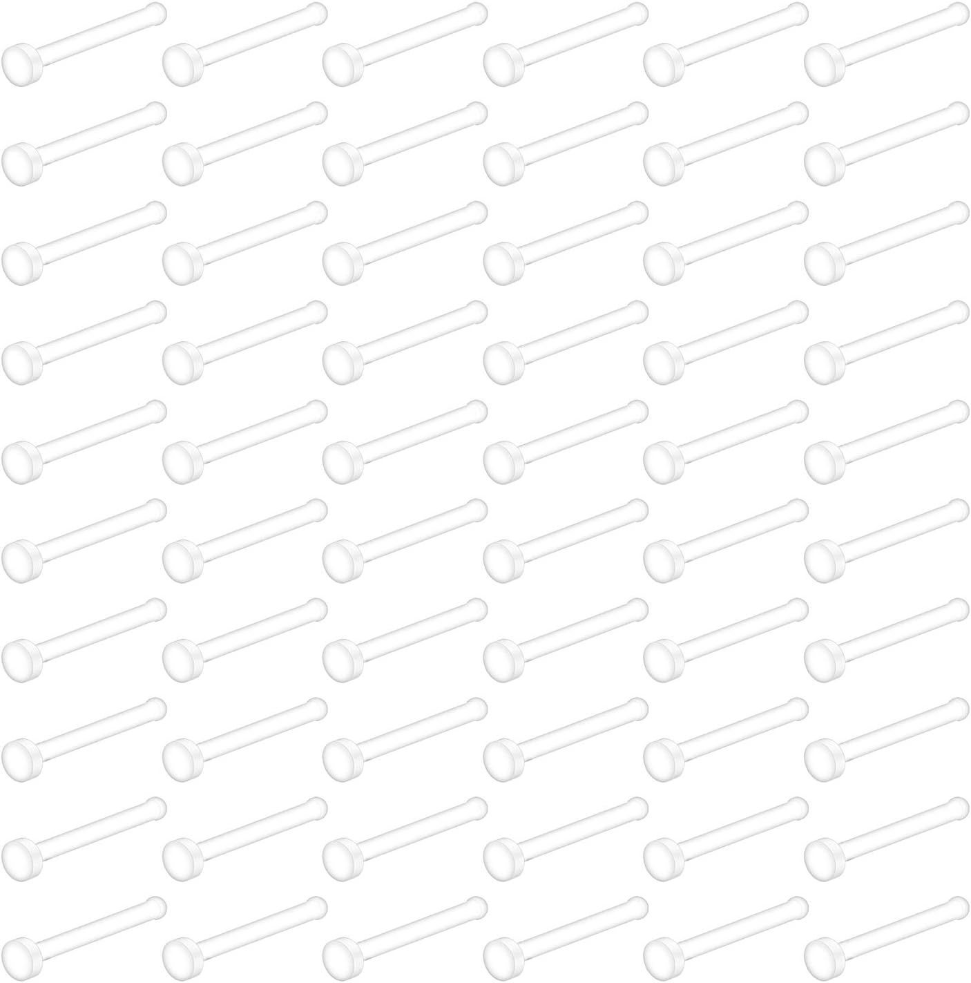 Ruifan 18G Clear Bioflex Nose Bone Ring Stud Retainer Body Jewelry Piercing Top Flat 2mm 2.5mm 3mm 20-60PCS