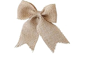 10 Pcs Burlap Bows for Crafts, Bow Tie Ornaments Handmade Rustic Bowknot