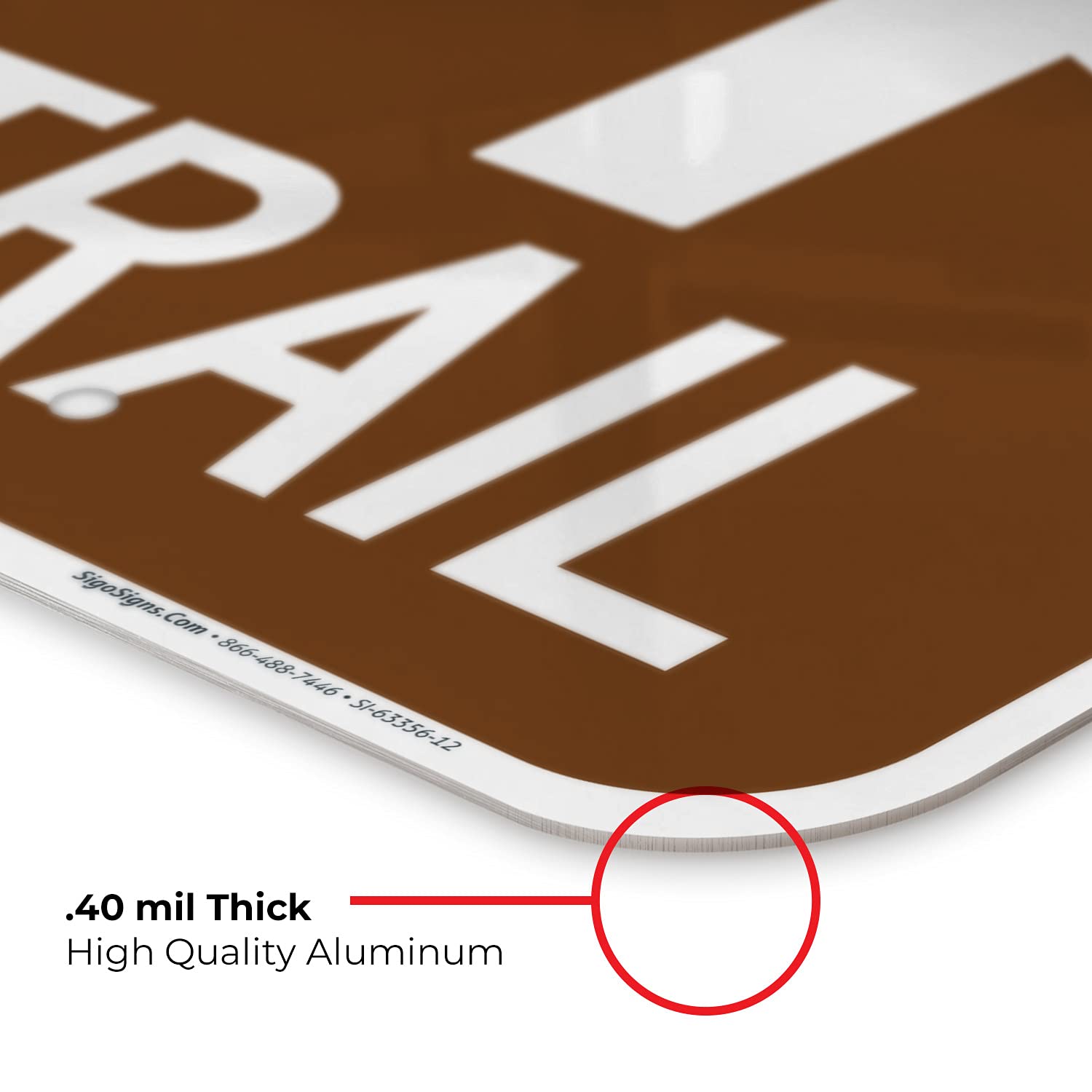 Trail With Up Arrow Sign – 18x18 Inches, HDPE Material, Weatherproof, Made In USA By Sigo Signs