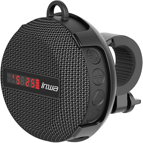 Inwa Enceinte Portable Bluetooth, Haut-Parleur pour vélo avec Affichage de Vitesse, Haut-Parleur sans Fil avec 480 Minutes de Lecture Super Longue, Micro intégré, IP67(Contient Un Mousqueton) – vue 4