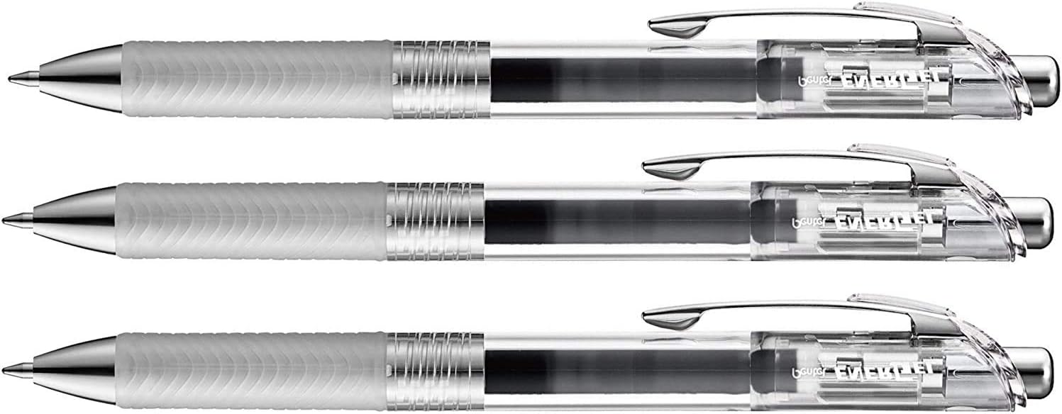 Energel Infree Gel Ink Ballpoint Pen 0.5mm, Needle Tip, Black Ink, 5 Pen Set(Japan Import)