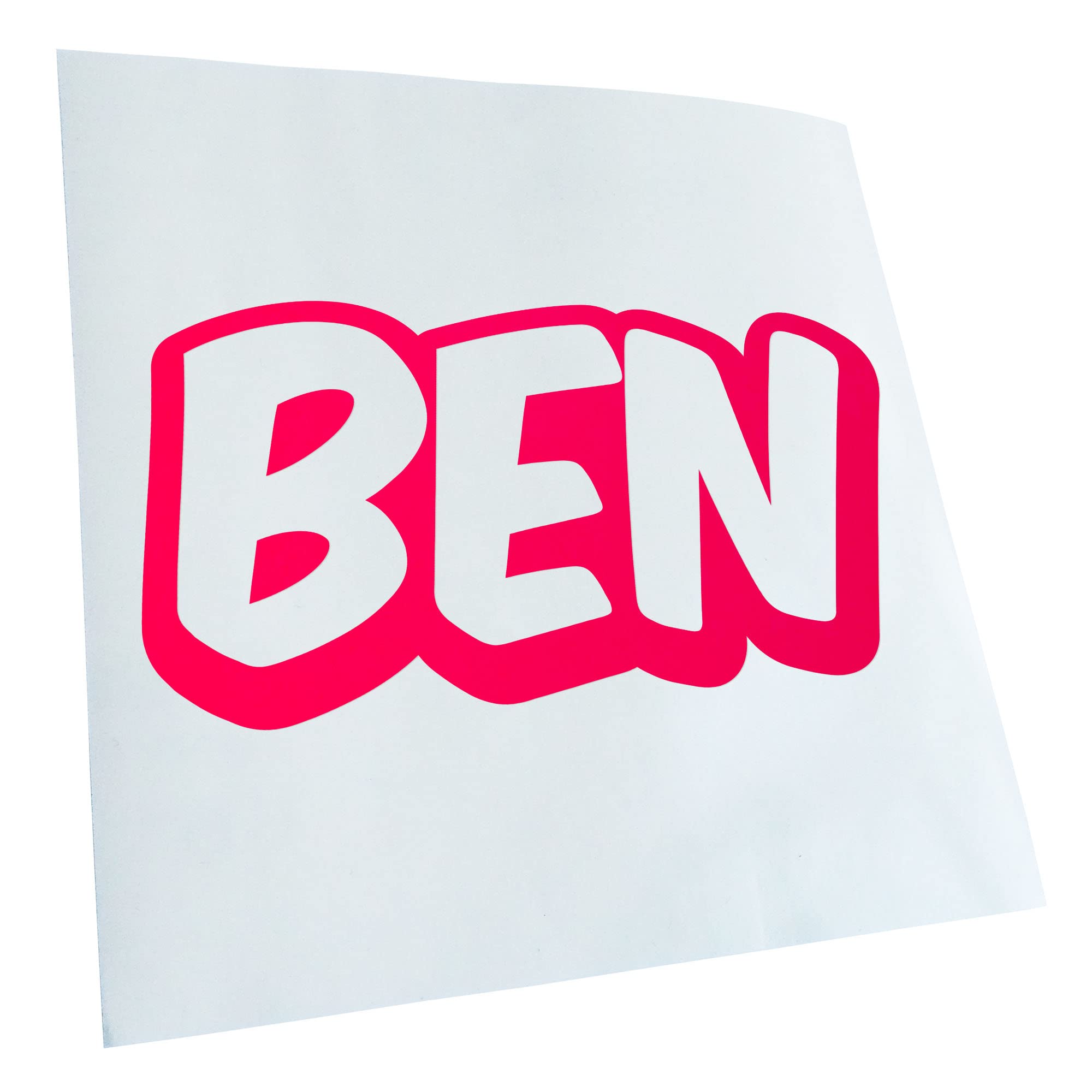 Kiwistar Ben First Name Boys Sticker 25 Colours Neon Matt