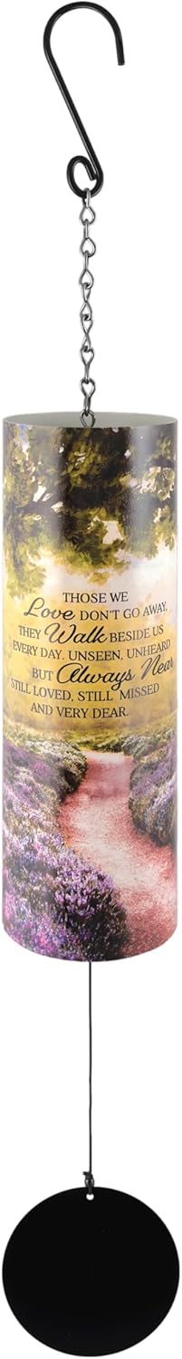 Carson 36" "Always Near Cylinder Chime- Mountain Forest Windchime- Memorial Windchime for Outdoor Decor- Garden Patio Porch- Garden Decor- Personal Loss- Metal Chime- Outdoor Patio Decor