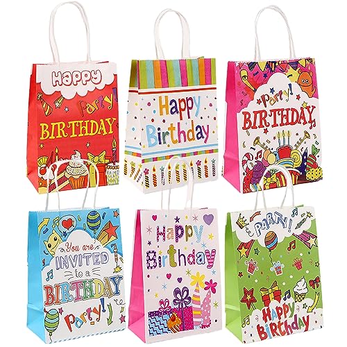 【トゥルーハーツ】ラッピング 袋 誕生日 バースデイ ギフトバッグ 12枚 6種類 おしゃれ 可愛い プレゼント 紙袋 紙バッグ (紙バッグ6種中サイズ)