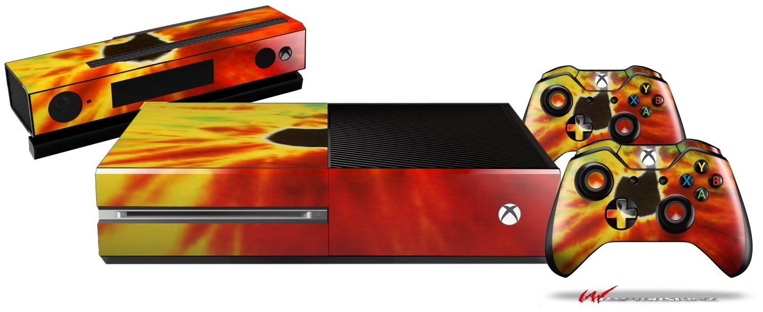 Tie Dye Music Note 100 - Holiday Bundle WraptorSkinz Decal Style Vinyl Skin Wrap compatible with XBOX One Original Console, Kinect and 2 Controllers (GAMING SYSTEM NOT INCLUDED)