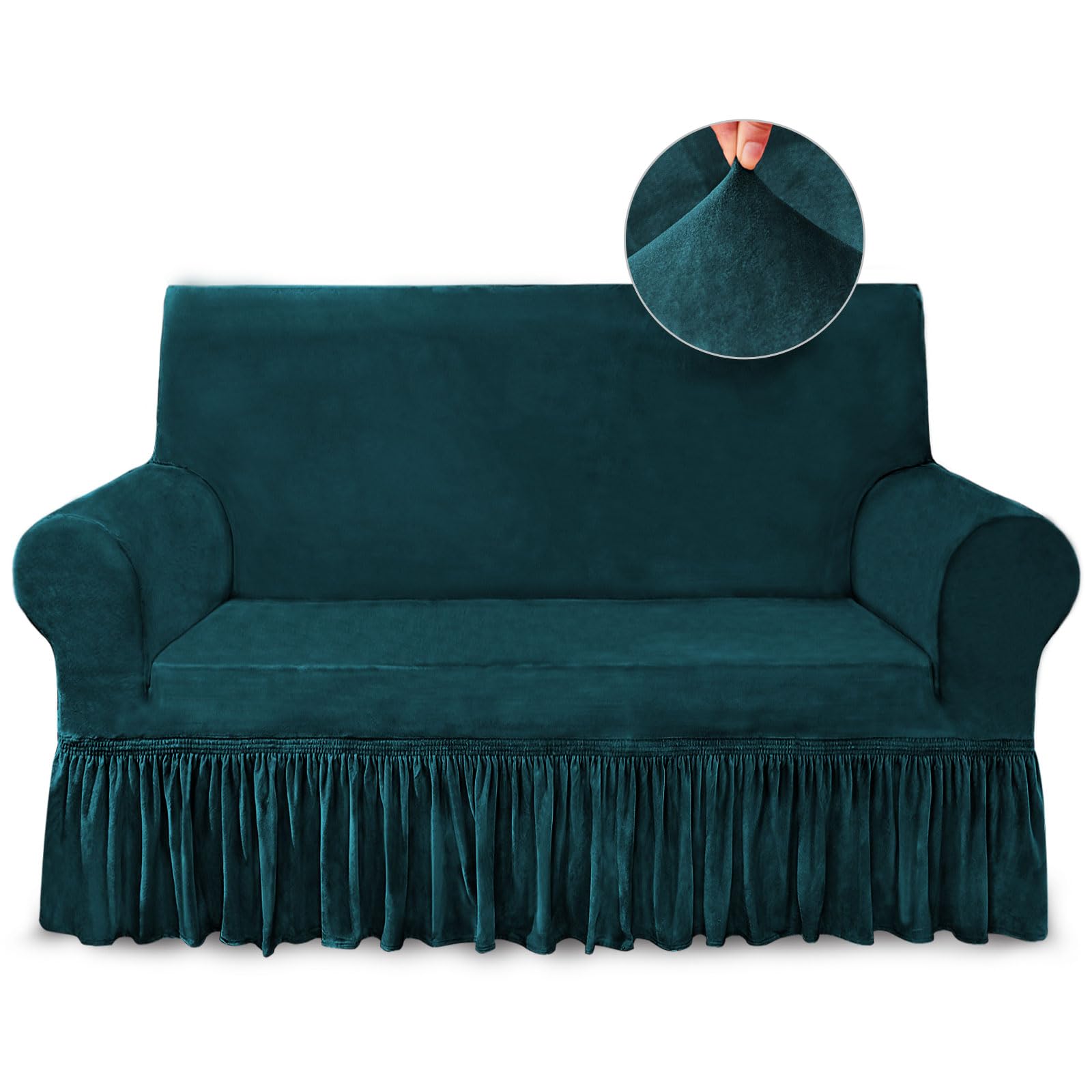 NICEEC Love Seat Couch Covers Loveseat Covers with Skirt