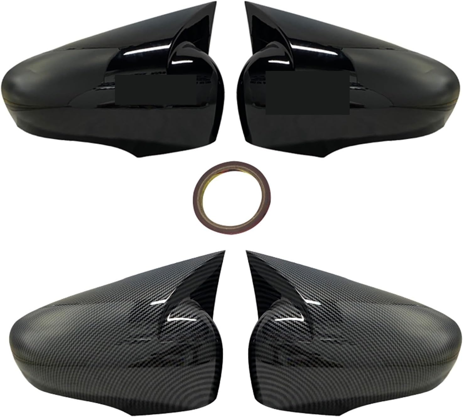 Fit for Renault Clio MK4 4 2 PCs ABS Bat Wing Mirror Covers Rearview Mirror Case Cover Glossy Black Car Accessories Rearview Mirror Cover (Color : Carbon Fiber Pattern)