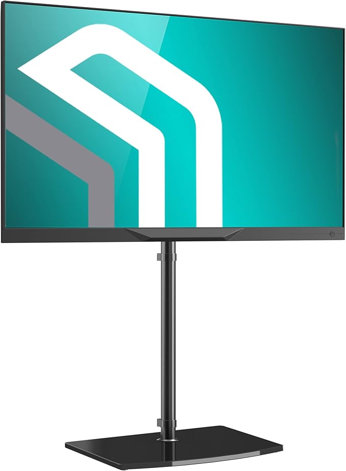 ONKRON Height Adjustable TV Stand Swivel Black TV Floor Stand for 30