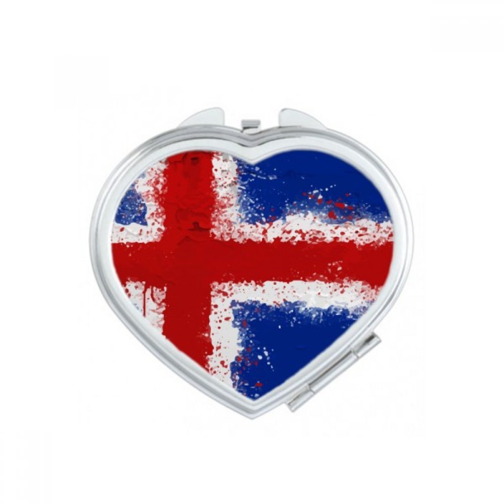 Miroir de poche Islande petit cadeau mignon en forme de cœur multicolore